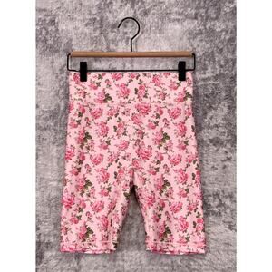 Love Shack Fancy x Bandier Biker Shorts Small Womens Peony Garden Activewear